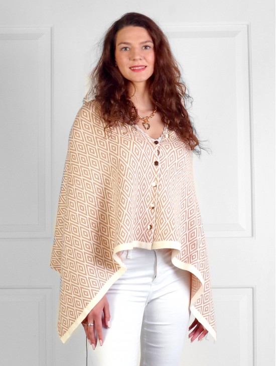 Diamond Pattern Button Shawl